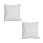 1-SOGA 2X 50cm Throw Pillow Off White Lumbar Embroidered Decorative Cover Stitch for Home Decor