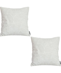 1-SOGA 2X 50cm Throw Pillow Off White Lumbar Embroidered Decorative Cover Stitch for Home Decor