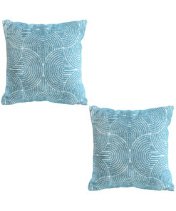 1-SOGA 2X 50cm Blue Throw Pillow Geometric Indoor and Outdoor Corded for Home Decor