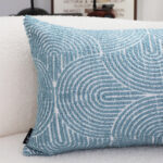 4-SOGA 35cm Blue Throw Pillow Geometric Indoor and Outdoor Corded for Home Decor