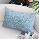 3-SOGA 2X 35cm Blue Throw Pillow Geometric Indoor and Outdoor Corded for Home Decor
