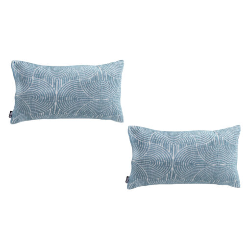 1-SOGA 2X 35cm Blue Throw Pillow Geometric Indoor and Outdoor Corded for Home Decor