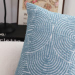 7-SOGA 2X 35cm Blue Throw Pillow Geometric Indoor and Outdoor Corded for Home Decor