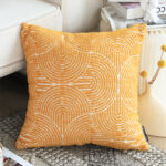 2-SOGA 50cm Mustard Yellow Throw Pillow Geometric Indoor and Outdoor Corded for Home Decor
