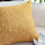 4-SOGA 50cm Mustard Yellow Throw Pillow Geometric Indoor and Outdoor Corded for Home Decor