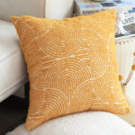 6-SOGA 50cm Mustard Yellow Throw Pillow Geometric Indoor and Outdoor Corded for Home Decor