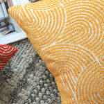 7-SOGA 50cm Mustard Yellow Throw Pillow Geometric Indoor and Outdoor Corded for Home Decor