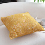 8-SOGA 50cm Mustard Yellow Throw Pillow Geometric Indoor and Outdoor Corded for Home Decor