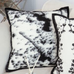 4-SOGA 50cm Throw Pillow  Black and White Leopard Thick Premium Polyester Fiber for Home Decor
