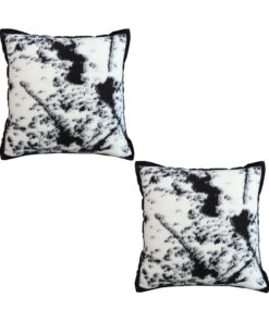 1-SOGA 2X 50cm Throw Pillow  Black and White Leopard Thick Premium Polyester Fiber for Home Decor