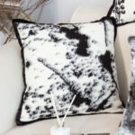7-SOGA 2X 50cm Throw Pillow  Black and White Leopard Thick Premium Polyester Fiber for Home Decor
