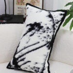 4-SOGA 35cm Throw Pillow Black and White Leopard Thick Premium Polyester Fiber for Home Decor