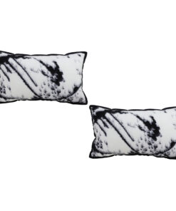 1-SOGA 2X 35cm Throw Pillow  Black and White Leopard Thick Premium Polyester Fiber for Home Decor