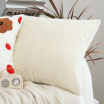 4-SOGA 50cm White Throw Pillow Premium Polyester Fiber and Cotton for Home Decor
