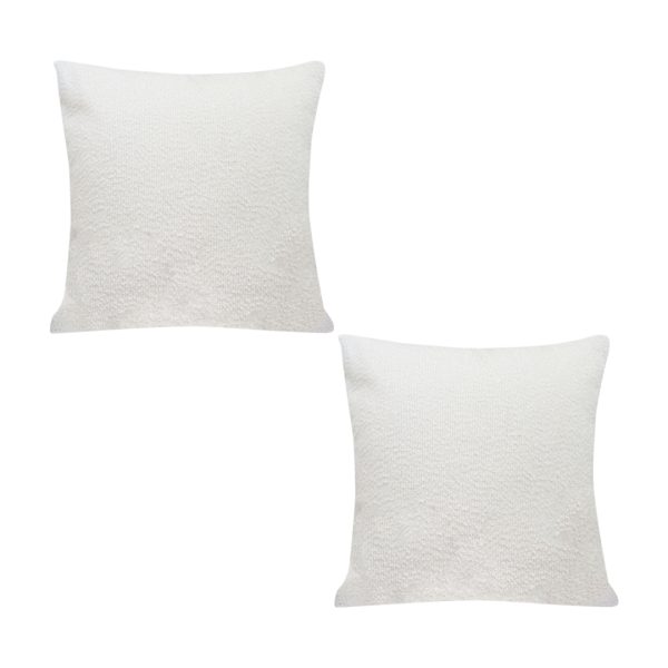 1-SOGA 2X 50cm White Throw Pillow Premium Polyester Fiber and Cotton for Home Decor