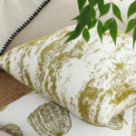 6-SOGA 50cm Throw Pillow White and Olive Green Deluxe Polyester Fiber and Cotton  for Home Decor