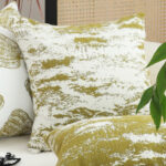 7-SOGA 50cm Throw Pillow White and Olive Green Deluxe Polyester Fiber and Cotton  for Home Decor
