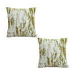 1-SOGA 2X 50cm Throw Pillow White and Olive Green Deluxe Polyester Fiber and Cotton for Home Decor