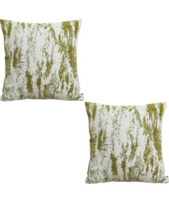 1-SOGA 2X 50cm Throw Pillow White and Olive Green Deluxe Polyester Fiber and Cotton for Home Decor