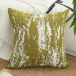 2-SOGA 50cm Throw Pillow White and Olive Green Plush Polyester Fiber and Cotton for Home Decor