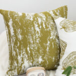 3-SOGA 50cm Throw Pillow White and Olive Green Plush Polyester Fiber and Cotton for Home Decor