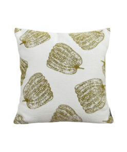 1-SOGA 50cm Throw Pillow White with Olive Green Autumn Harvest Pumpkin Print Home Decor