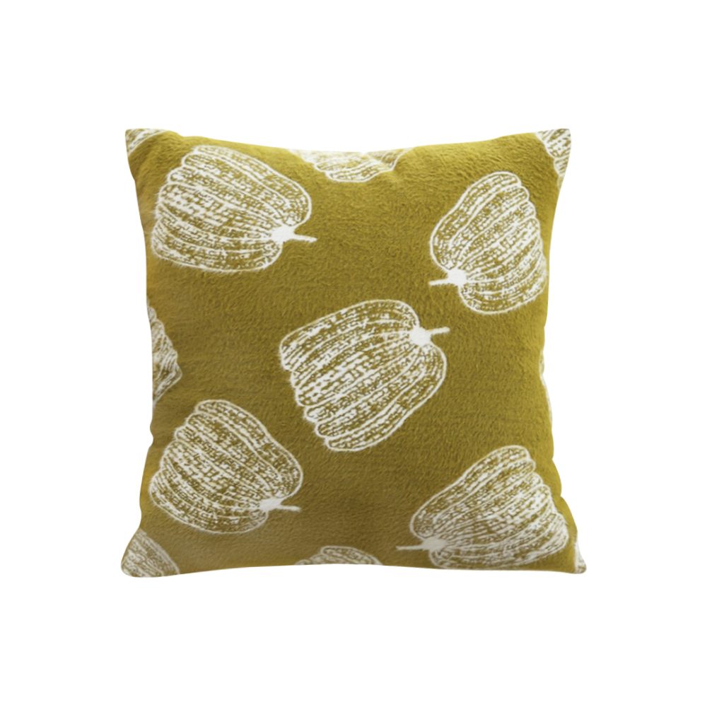 1-SOGA 50cm Throw Pillow Green Autumn Harvest Pumpkin Print Home Decor