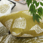4-SOGA 50cm Throw Pillow Green Autumn Harvest Pumpkin Print Home Decor
