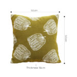 5-SOGA 50cm Throw Pillow Green Autumn Harvest Pumpkin Print Home Decor