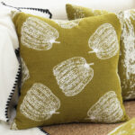 7-SOGA 50cm Throw Pillow Green Autumn Harvest Pumpkin Print Home Decor