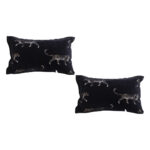 1-SOGA 2X 35cm Black Throw Pillow Elegant Decorative Cushion Living Room Modern Home Decor
