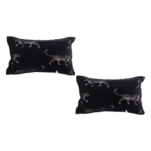 1-SOGA 2X 35cm Black Throw Pillow Elegant Decorative Cushion Living Room Modern Home Decor