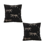 1-SOGA 2X 50cm Black Throw Pillow Elegant Decorative Cushion Living Room Modern Home Decor