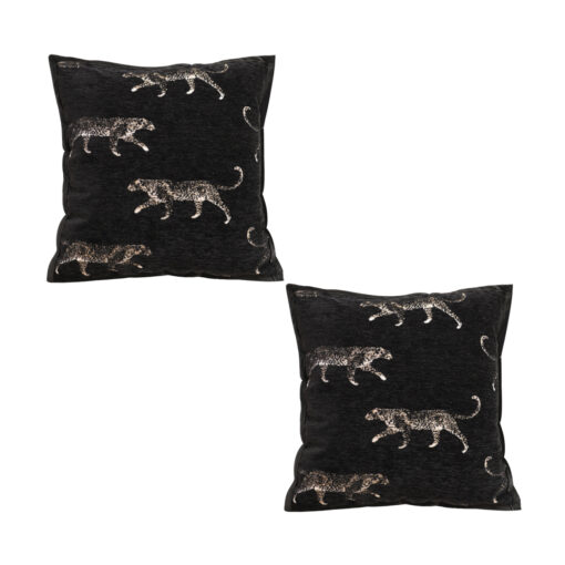 1-SOGA 2X 50cm Black Throw Pillow Elegant Decorative Cushion Living Room Modern Home Decor