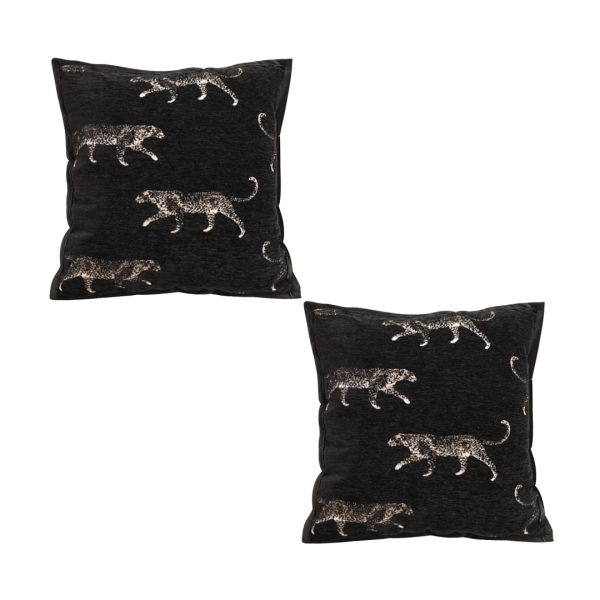 1-SOGA 2X 50cm Black Throw Pillow Elegant Decorative Cushion Living Room Modern Home Decor