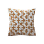 1-SOGA 50cm Brown Checkered Chain Jacquard Square Pillow Decorative Cushion for Home Decor