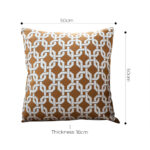 5-SOGA 50cm Brown Checkered Chain Jacquard Square Pillow Decorative Cushion for Home Decor