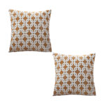 1-SOGA 2X 50cm Brown Checkered Chain Jacquard Square Pillow Decorative Cushion for Home Decor