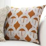 3-SOGA 50cm Throw Pillow Brown Circular Chain Jacquard  Decorative Square for Home Decor