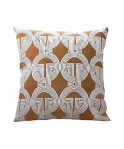 1-SOGA 50cm Throw Pillow Brown Circular Chain Jacquard  Decorative Square for Home Decor