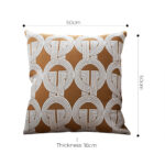 5-SOGA 50cm Throw Pillow Brown Circular Chain Jacquard  Decorative Square for Home Decor
