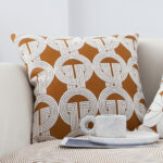 6-SOGA 50cm Throw Pillow Brown Circular Chain Jacquard  Decorative Square for Home Decor