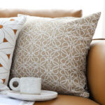 4-SOGA 50cmThrow Pillow White and Beige Geometric Pattern Accent for Home Decor