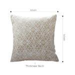 5-SOGA 50cmThrow Pillow White and Beige Geometric Pattern Accent for Home Decor
