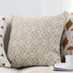 7-SOGA 50cmThrow Pillow White and Beige Geometric Pattern Accent for Home Decor