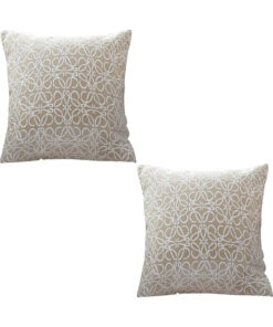 1-SOGA 2X 50cmThrow Pillow White and Beige Geometric Pattern Accent for Home Decor