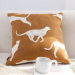 2-SOGA 50cm Throw Pillow Brown and White Cheetah Animal Print for Home D?cor