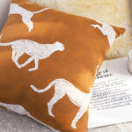 6-SOGA 50cm Throw Pillow Brown and White Cheetah Animal Print for Home D?cor