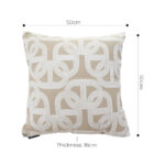 5-SOGA 50cm Throw Pillow Beige Interlocking Geometric Pattern Modern Accent for Home D?cor