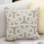 6-SOGA 50cm Throw Pillow Beige Interlocking Geometric Pattern Modern Accent for Home D?cor